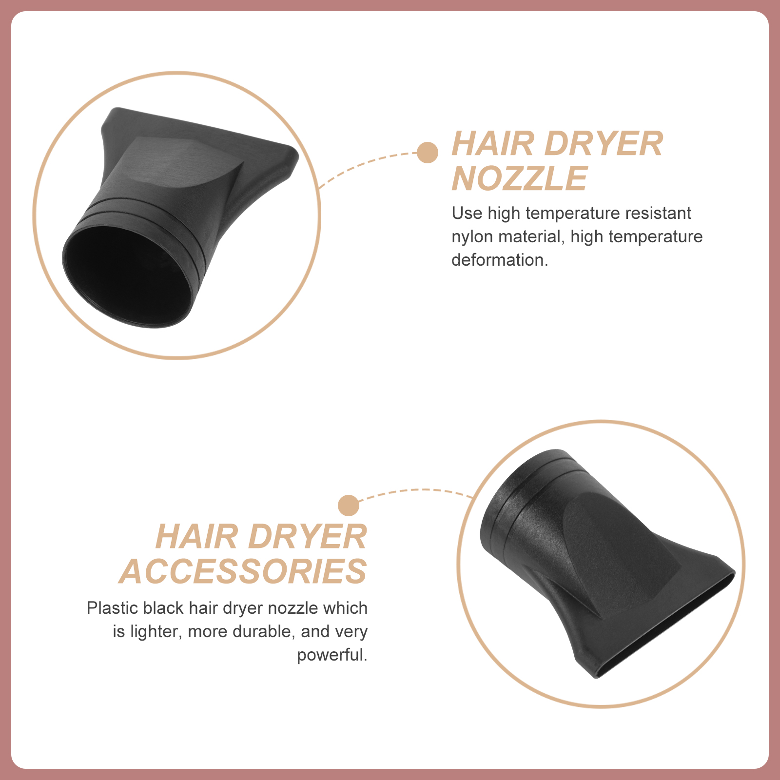 Nozel Pengering rambut, penyebar tiup, perlengkapan konsentrator pengganti pengering Salon sempit datar