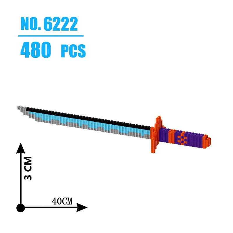 480 ชิ้น Samurai Sword Building Blocks Ninja Blade Katana ญี่ปุ่นอะนิเมะผีเสื้อ Nichirin มีดอิฐของเล่นสําหรับเด็กผู้ใหญ่