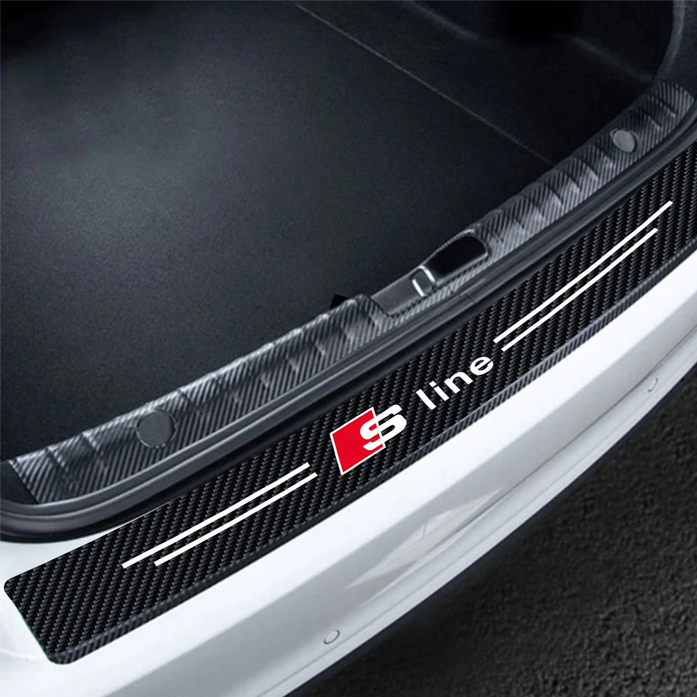 4 шт., защитная наклейка на порог автомобиля из углеродного волокна для Audi Sline A1 A3 A4 A5 A6 C7 A7 A8 B8 B9 B6 C6 Q2 Q3 Q5 Q7 TT RS