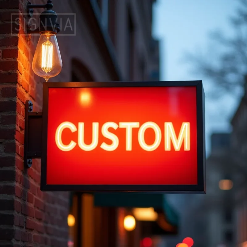 LED Light Box Metal Acrylic Sign Custom Outdoor Waterproof Business Advertising 3D Illuminated Wall Mounted Display Signage
