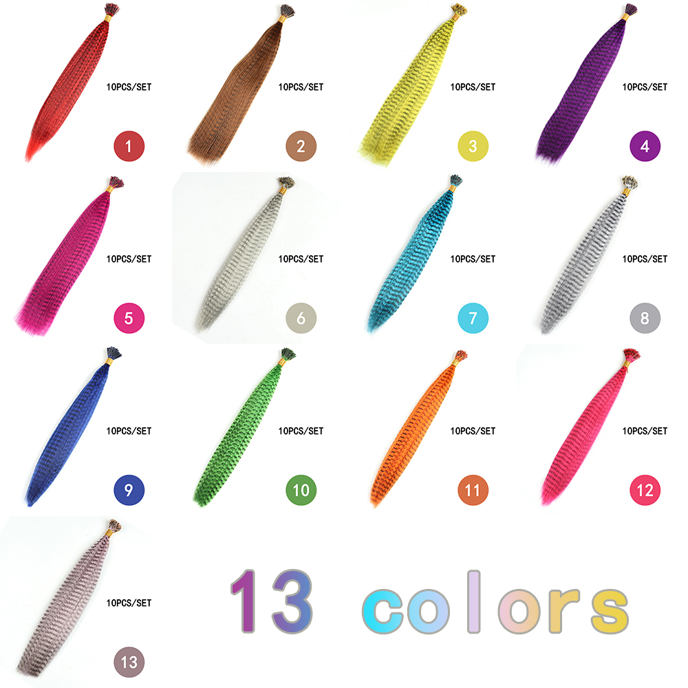 Lisi แฮร์พีซขนนกสีสังเคราะห์สำหรับผู้หญิงขนที่ยืดผมขนาด16นิ้ว10ชิ้น/แพ็คสีฟ้าม่วงสำหรับผู้หญิง