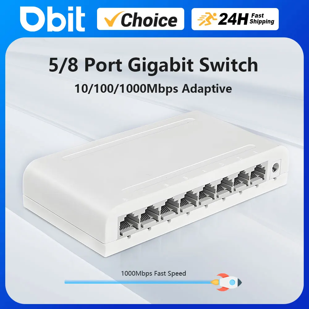 5/8 Poorten Ethernet Switch 10/100/1000Mbps Desktop Gigabit Netwerk Switch Adapter Rj45 Ethernet Switch Auto Mdi/Mdix Snelle Schakelaar