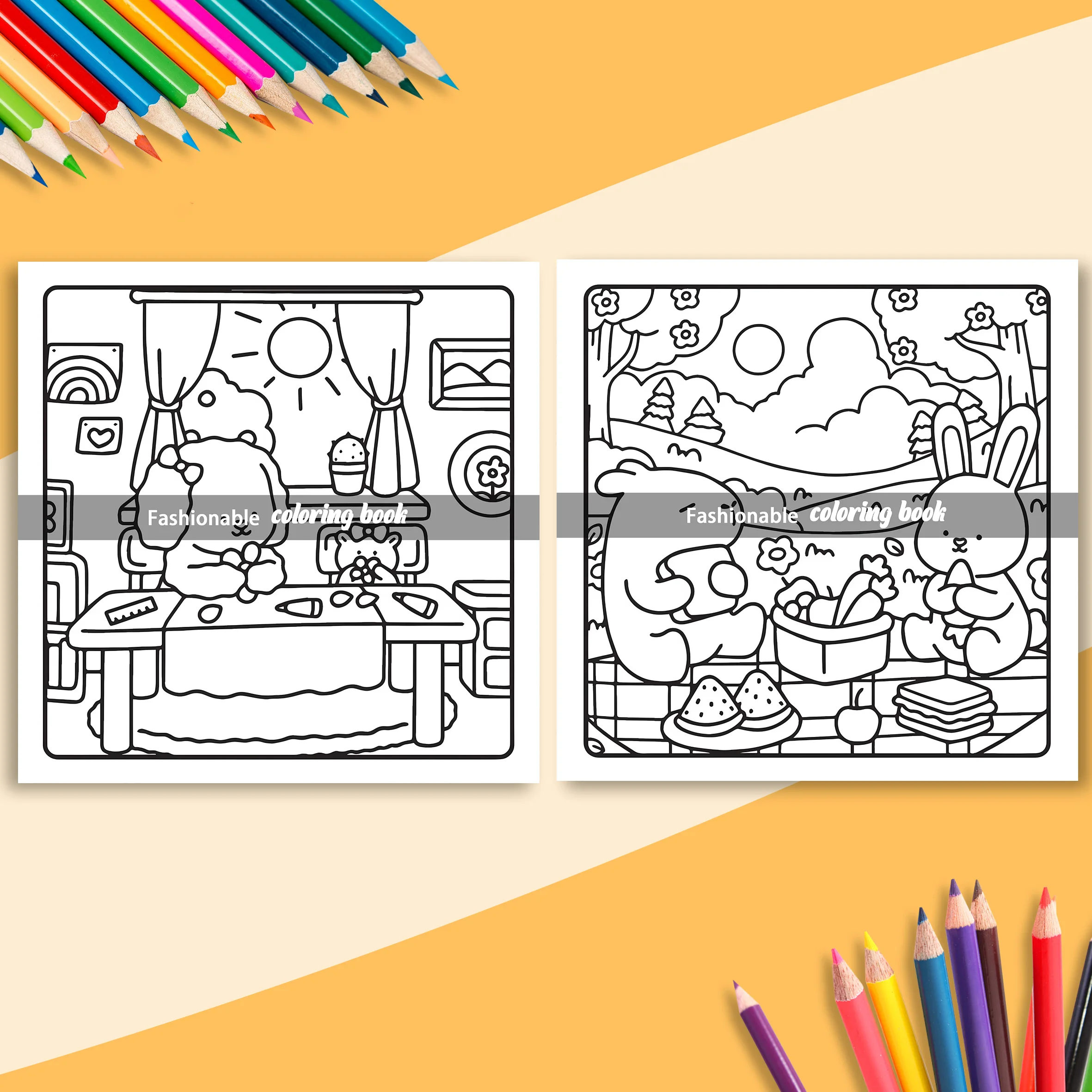 MY FUZZY BUDDIES: Coloring Book for Adults Featuring Cute Cozy Daily Activities for Relaxation (Cozy Spaces Coloring)