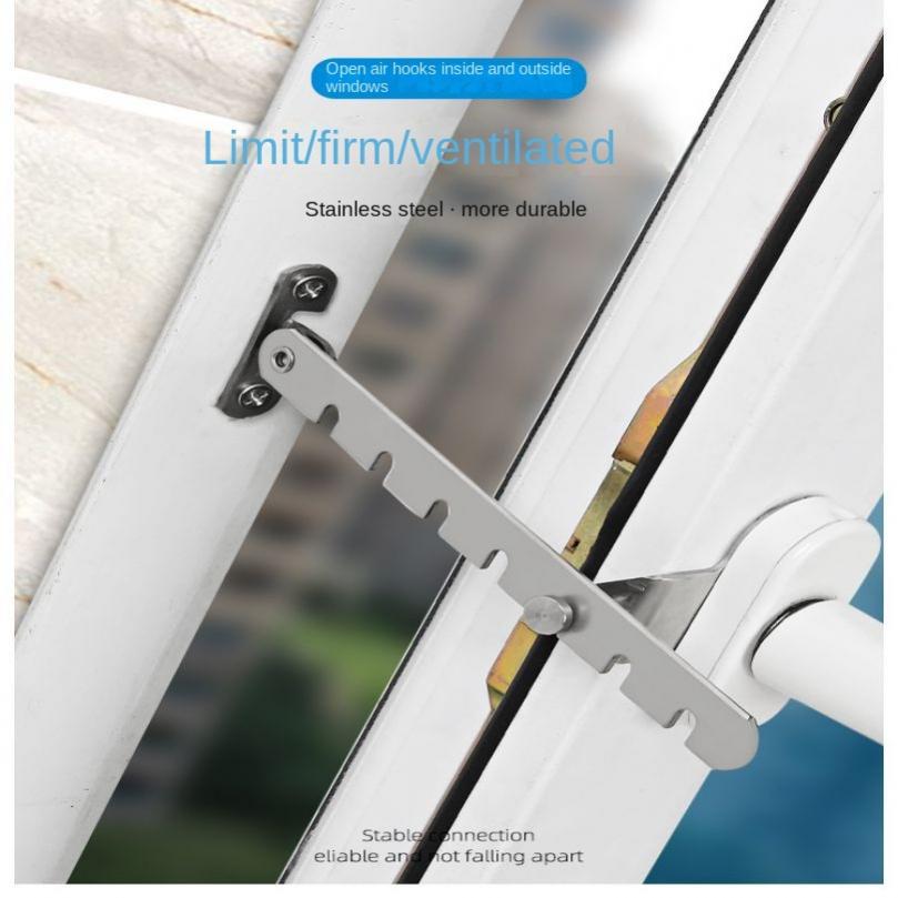 Window Support Wind Hook Limiter Wind Adjustable Stainless Stay Window Sash Lock for Child Home Safety Protection