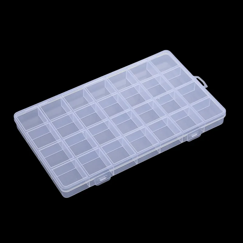 1 PC 28 Grids Transparent Kunststoff Organizer Box Schmuck Perlen Lagerung Container DIY Handwerk Ohrring Schmuck Rechteck Box Fall
