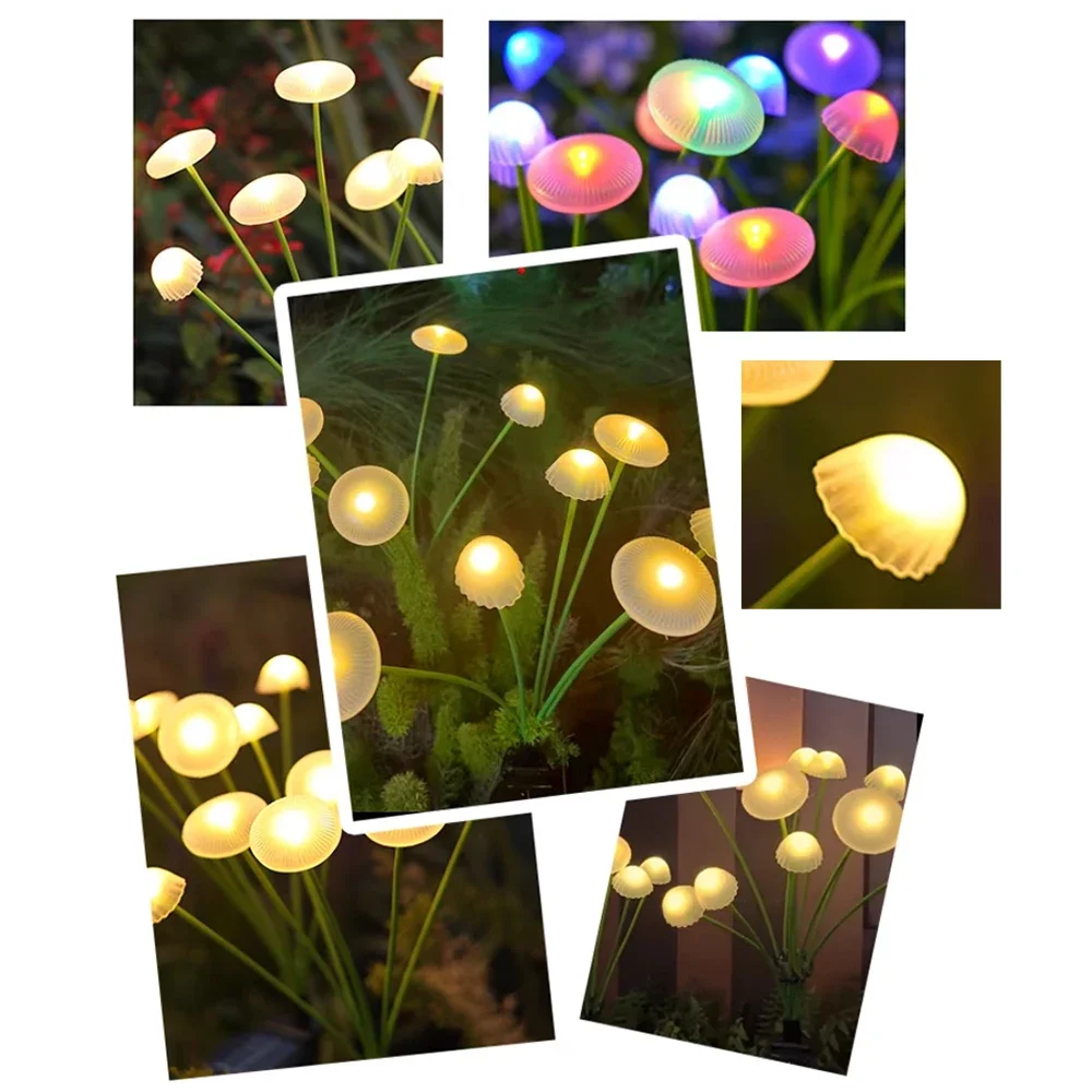 1/2/3/4PCS LED Solar Outdoor Quallen Schwankende Lichter Wasserdicht Garten RGB Pilz Rasen Lampe für Terrasse Hof Garten Dekoration