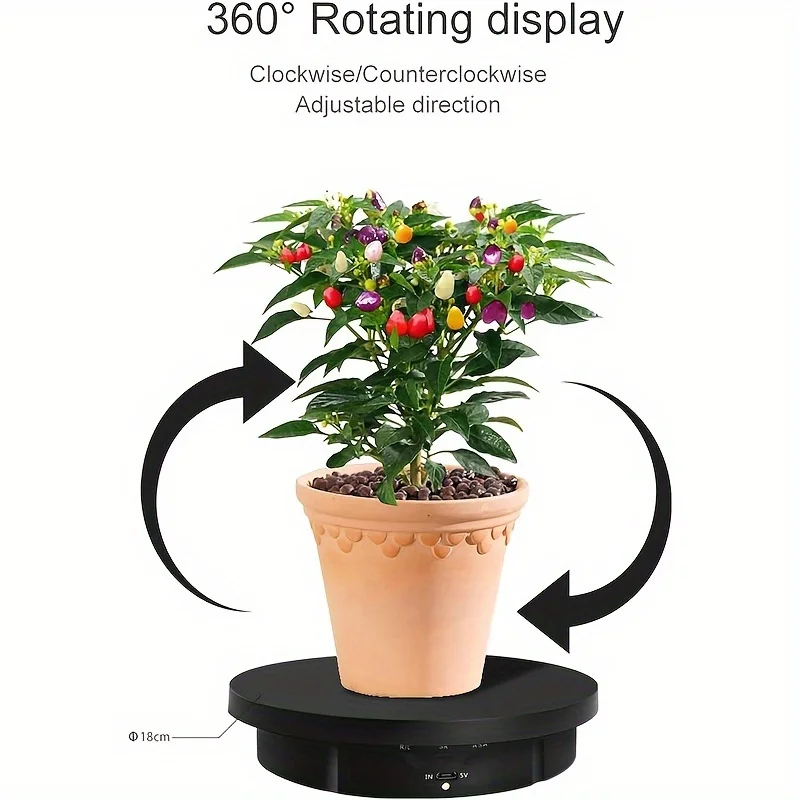 3 in 1 Rotating Display Stand with 5.9/7.08/8.66 Inch Replacement Cover, 360 Degree Rotating Display Stand with Remote Control