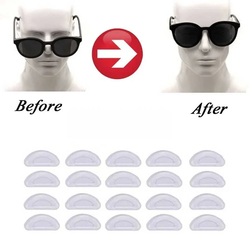 10/20 Chiếc Kính Miếng Đệm Mũi Dính Ốp Miếng Đệm Mũi Chống Trơn Trượt Trong Suốt Nosepads Kính Kính Mắt Kính Mắt phụ Kiện