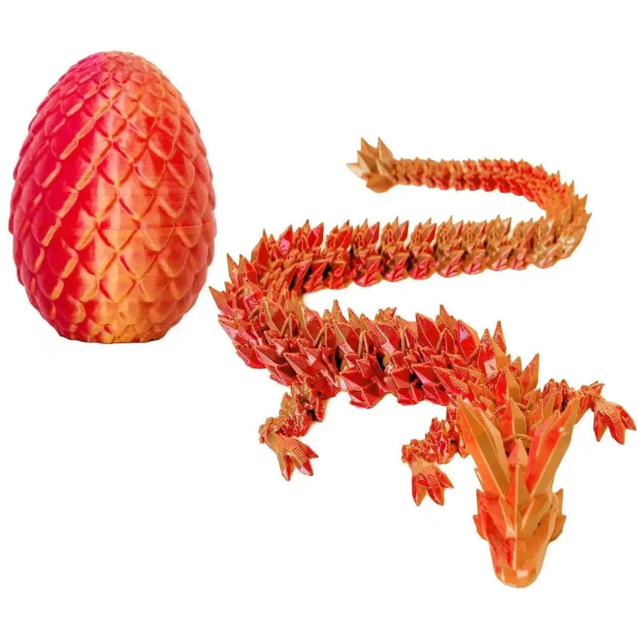 22 cm 3D-gedruckter Drache 8,5 cm Drachenei Kristall Drachenei Lustige Heimbüro-Dekoration Coole chinesische Festival-Drachenfigur