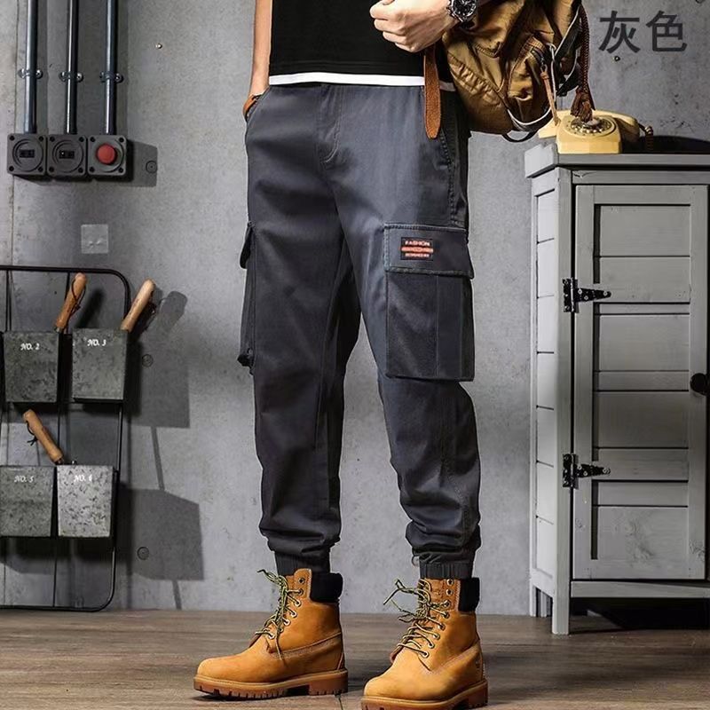 2024 New Trendy Solid Color Pants, Multi Flap Pocket Men's Cargo Pants, Loose Casual Outdoor Pants, Men's Work Pants oversized