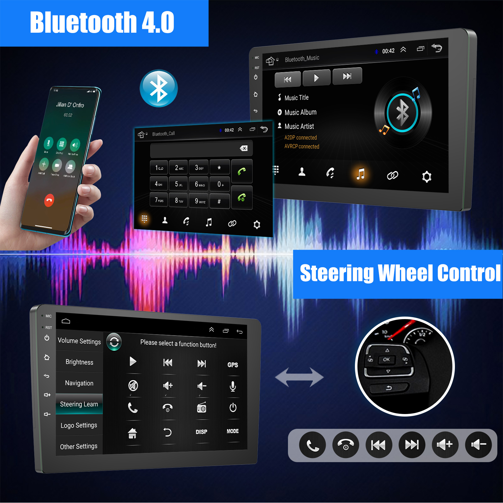ESSGOO Phát Thanh Xe Hơi Cáp RCA Thêm Cáp Micro AUX-IN RCA Đầu Ra