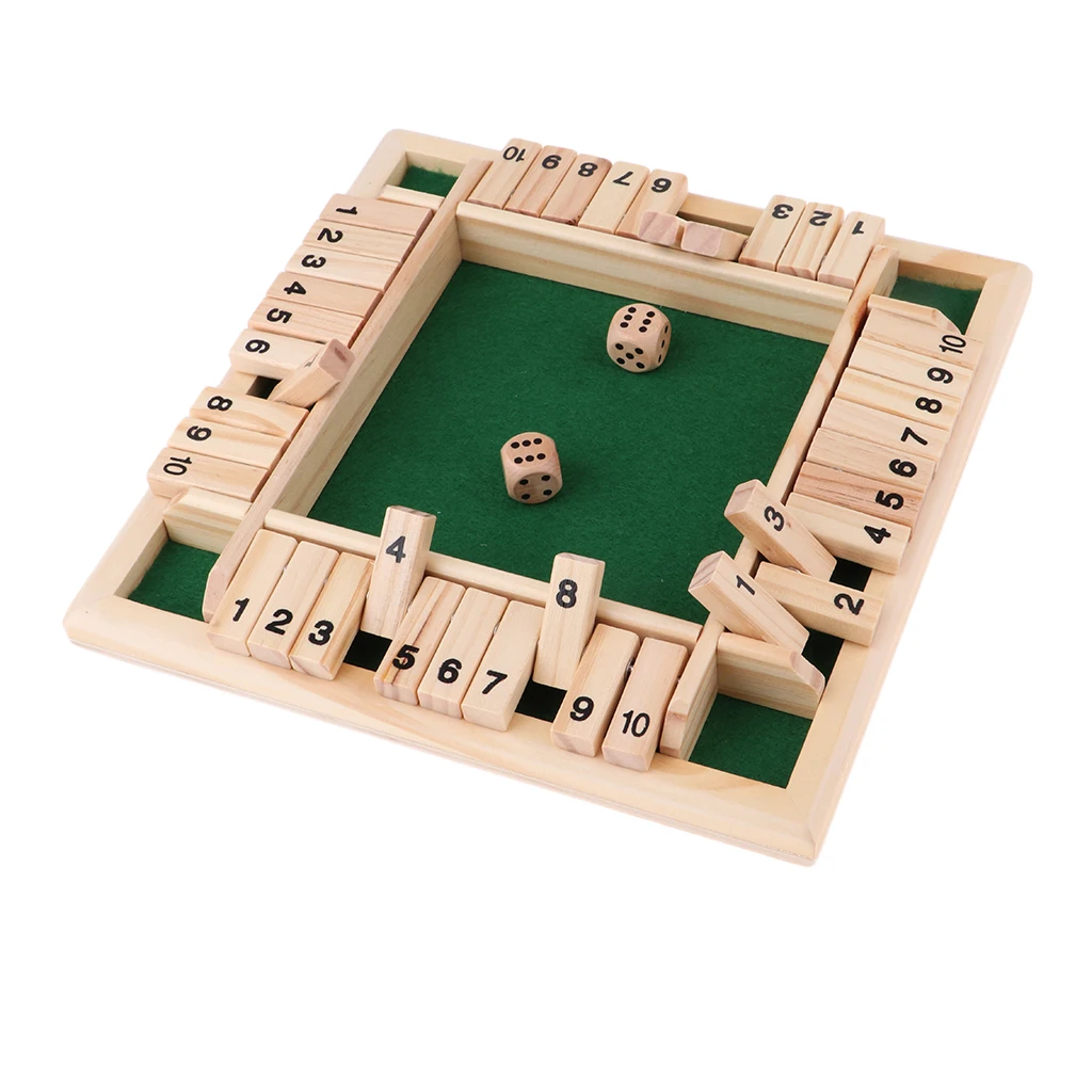 Arithmetik-Würfel, Brettspiel, vierseitig, Flip-Kartenspiele, Box, Würfel, Spielzeug, Holzklappen, Würfel, 4 Spieler, Party, Zahlen, Spiel, Brettspiele