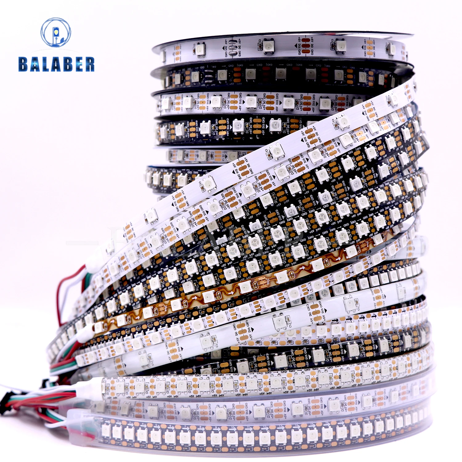 WS2812B luces Led DC5V WS2812 RGB tira de luz Led direccionable individualmente píxeles inteligentes luz mágica negro blanco PCB IP30 67 65