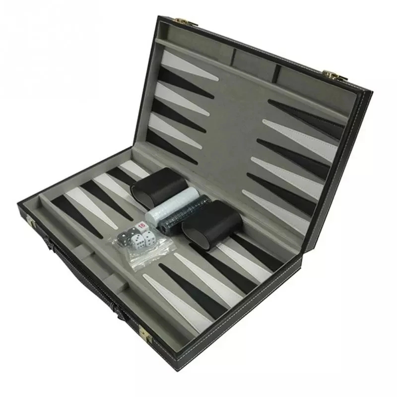 Neu-Backgammon-Set, klassisch, für Erwachsene, Brettspiel für antike Backgammon-Set, Familienspiel-Set, Leder-Schachbox, schönes Geschenk