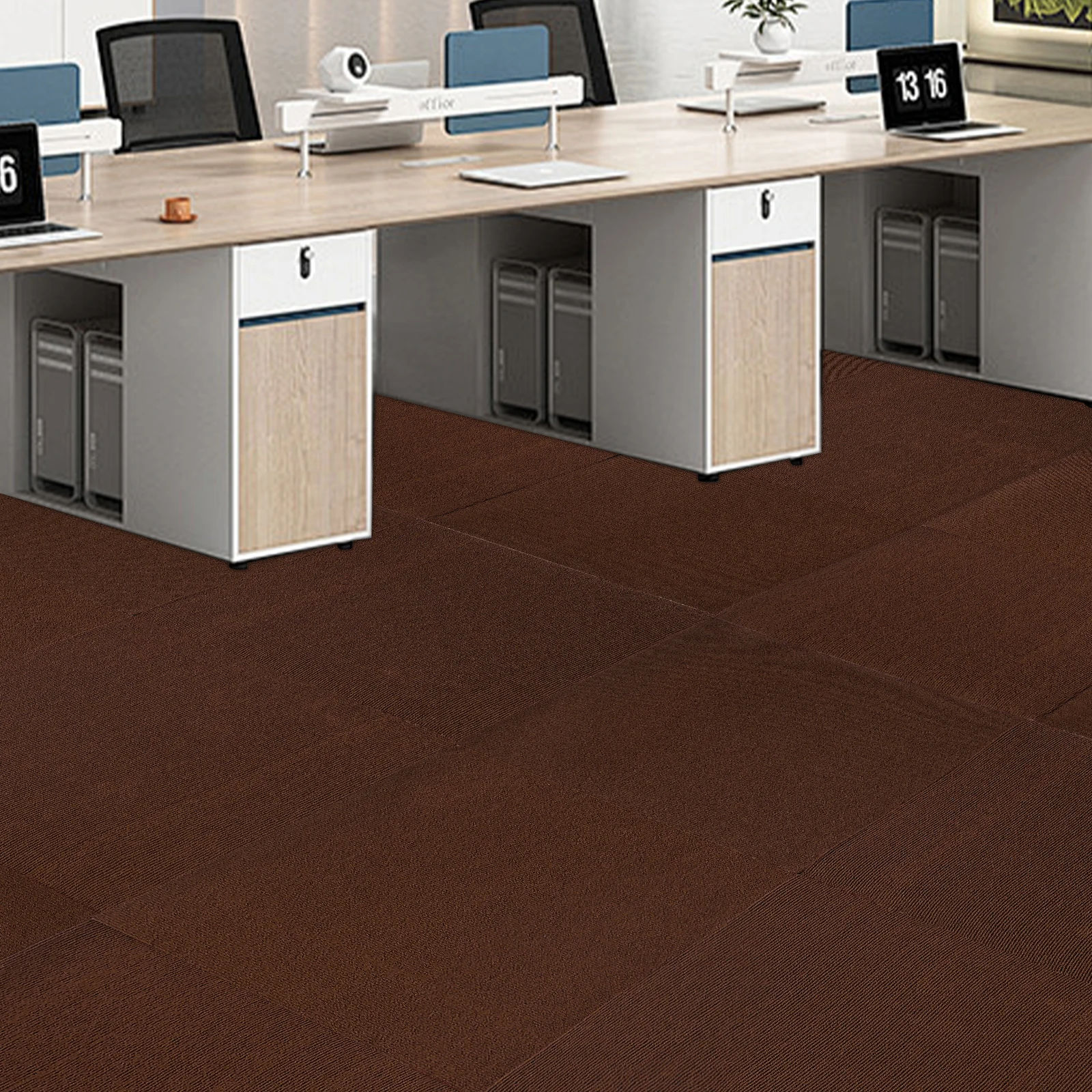 24" x 24" Peel and Stick Carpet Tile, 15 Pcs Peel and Stick Carpet Tiles, Commercial &Home Carpet Tiles