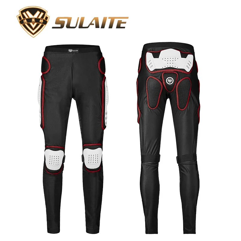 SULAITE オートバイアーマーパンツモトクロスパンツロングアーマー膝股ヒップ保護バイク乗馬レーシング機器ショーツ