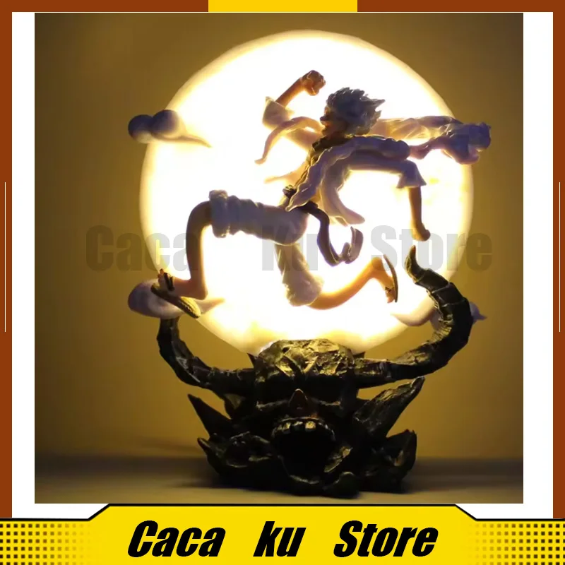Een Stuk Luffy Nika Run To The Moon Nachtlampje Action Figure Anime Figuur Joy Boy Standbeeld Model Collectie Kinderen Speelgoed Geschenken