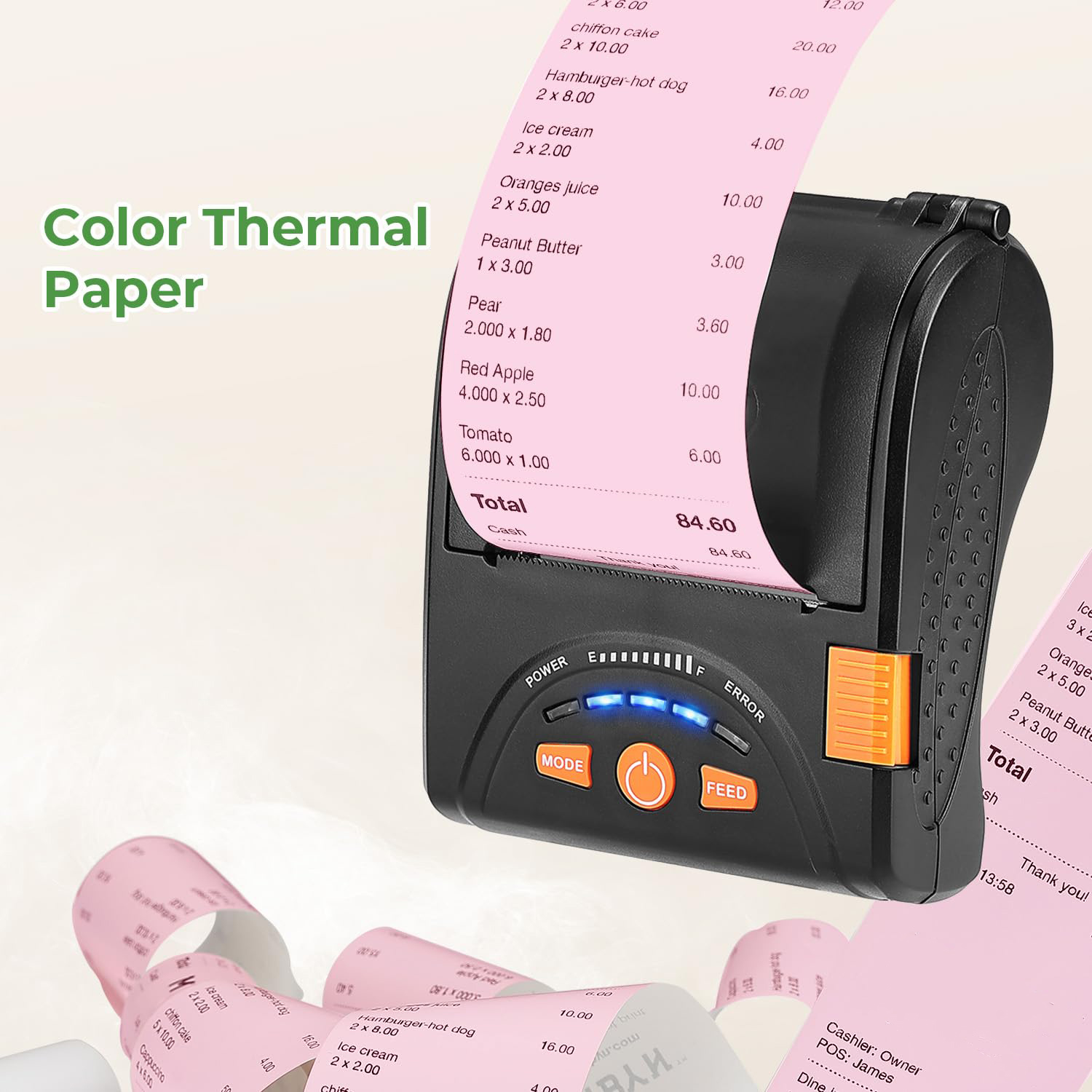 Thermal Paper Pink Cash Register 20R Of Thermal Paper Receipt Rolls Fits All POS Cash Register Printers For Supermarket Business