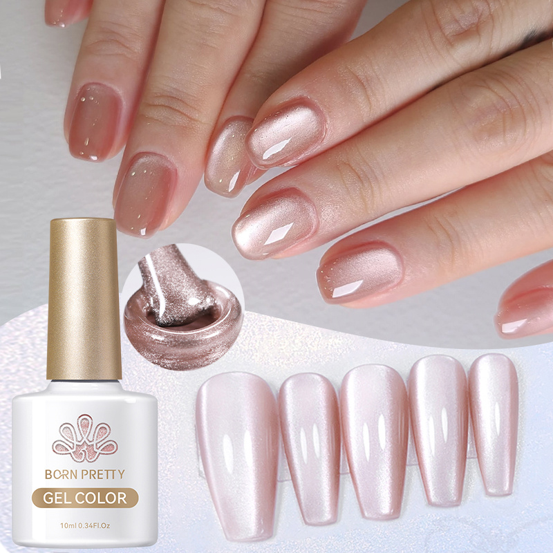 BORN PRETTY Silver Moonlight Cat Magnetic Gel Nail Polish White Light Magnetic Nail Sparkling Glitter Semi Permanent Varnish 10m