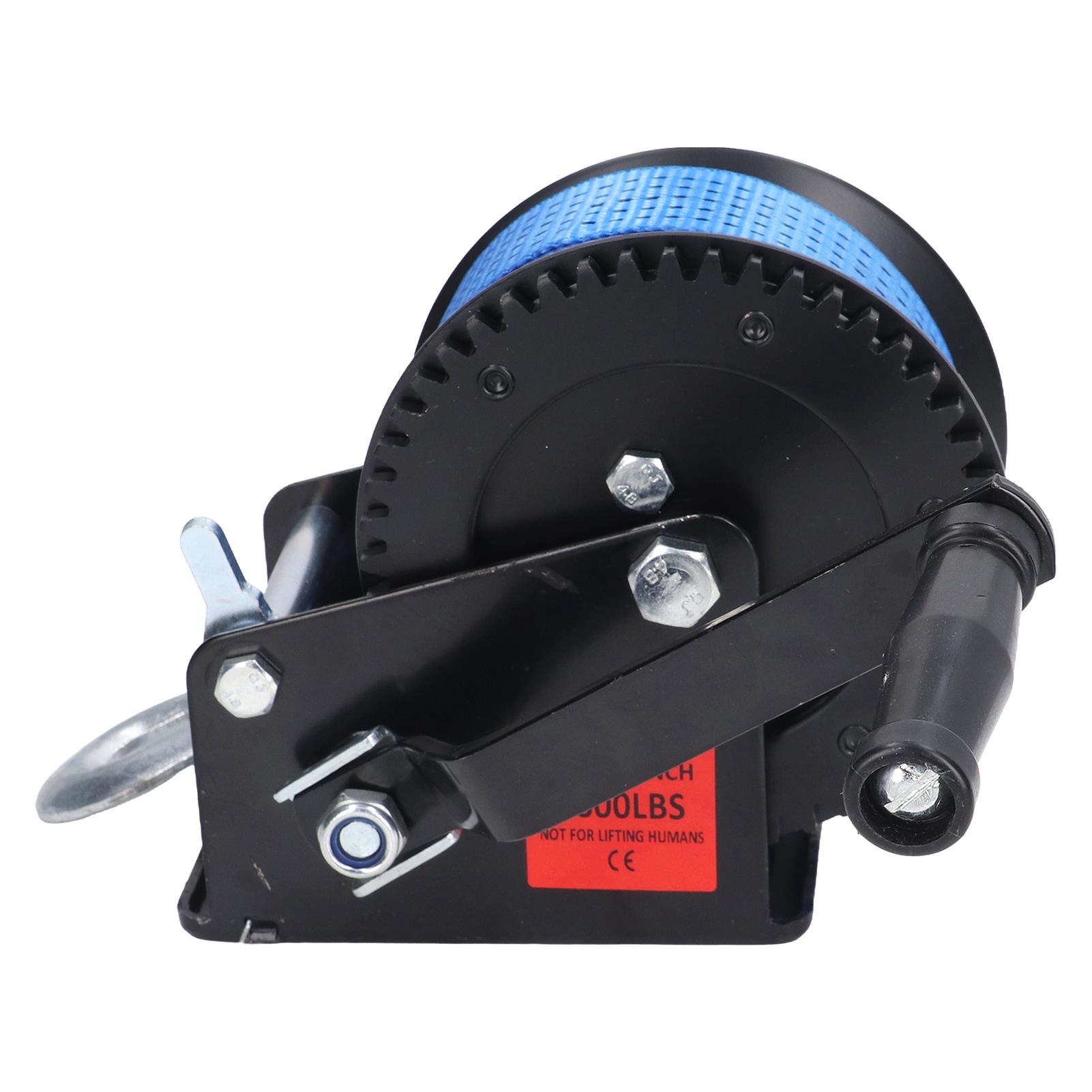 Manivela para levantamento industrial, guincho manual com cinta de nylon, Heavy Duty, liga de aço, 1600lbs