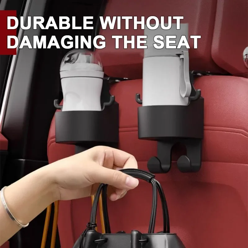 Seametal suporte de bebida para encosto de assento de carro, suporte de copo pendurado com gancho universal, cabide de fileira traseira, suporte de garrafa estável, suporte de telefone