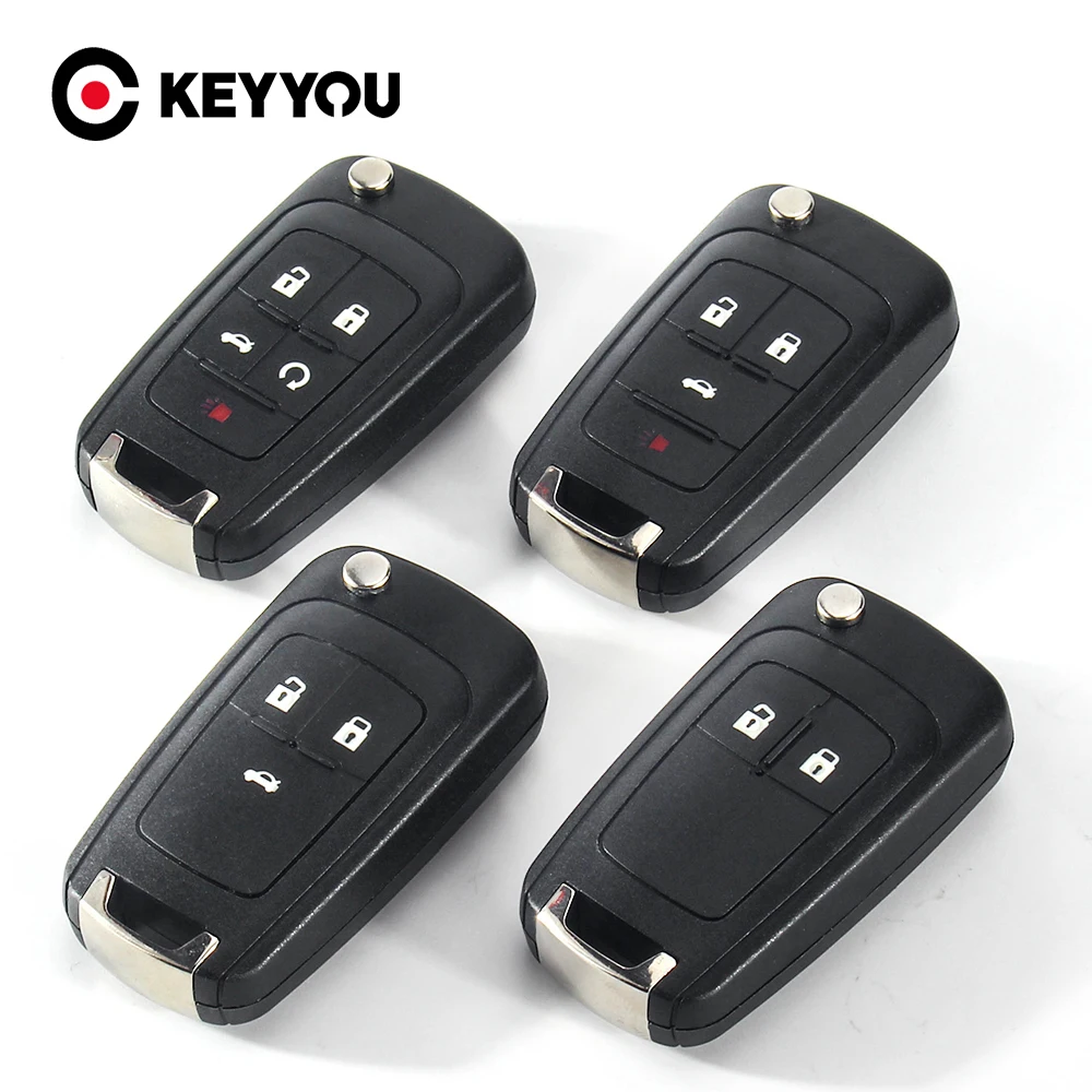 KEYYOU 10szt 2/3/4/5 Przyciski Zdalne etui Fob Pokrywa Składana obudowa klucza Pusta dla Chevrolet Lova Sail Aveo Cruze Replac
