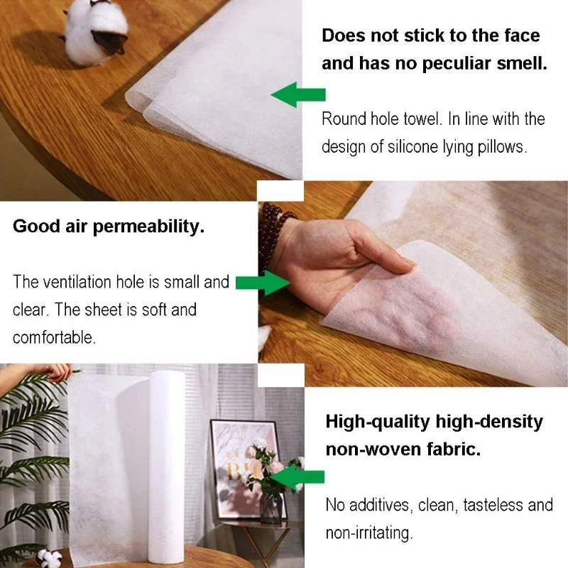 50 Uds. Sábanas desechables para colchón de masaje de Spa, sábanas de masaje para salón, reposacabezas no tejido, rollo de papel, cubierta para mesa, suministro de tatuaje