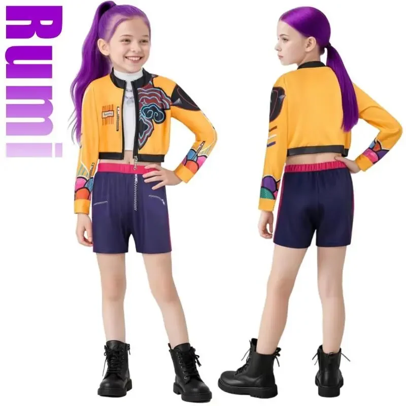 子供悪魔衣装 K-POP ミラルミーゾーイハンターズコスプレ衣装女の子用ハロウィンステージパターンロールプレイ服