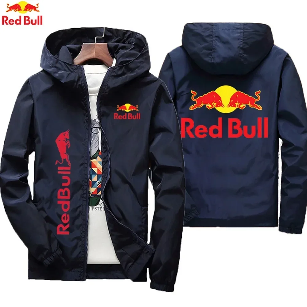 Nova jaqueta esportiva elegante da Red Bull com tecido de bicicleta confortável e combinação de ciclismo ao ar livre com zíper moderno