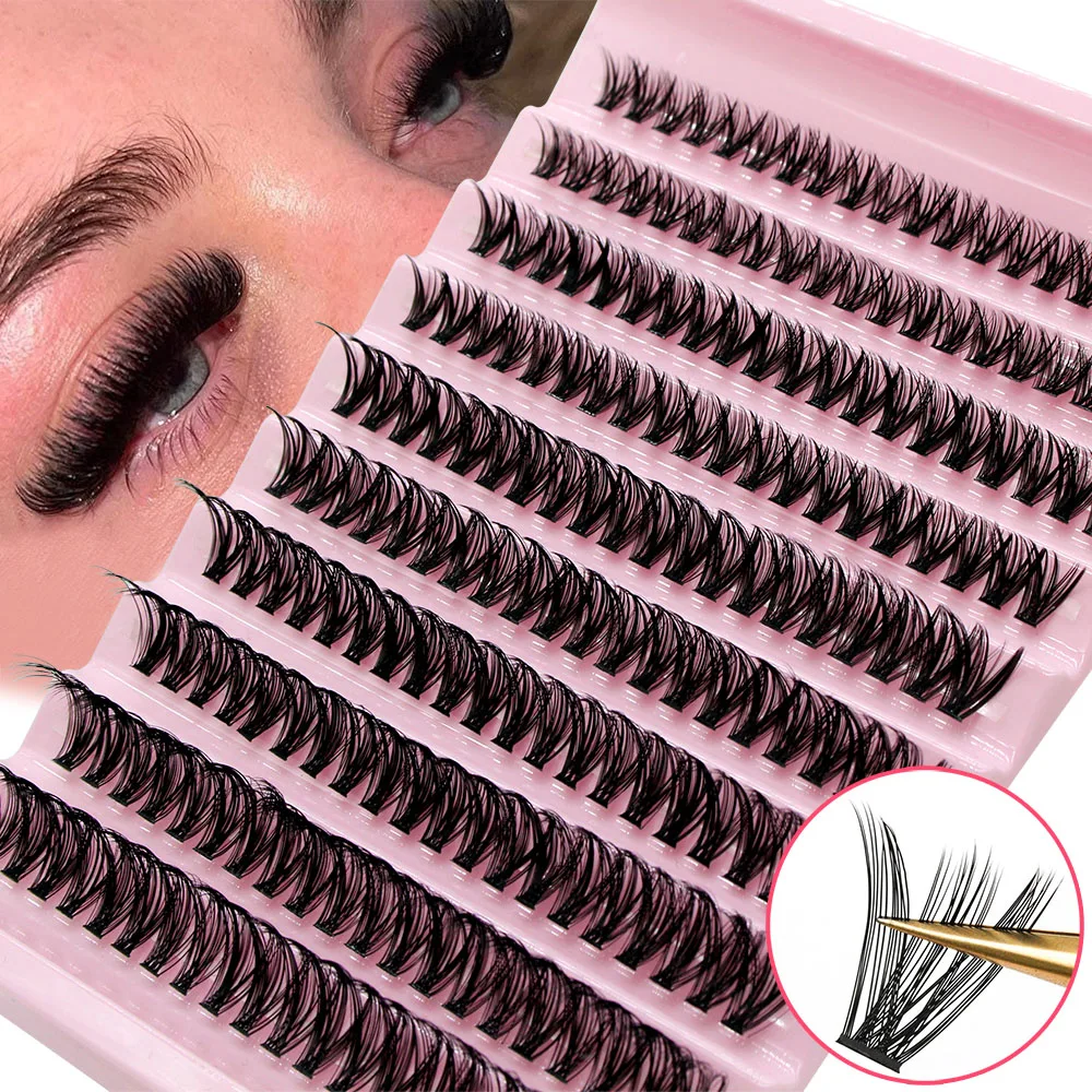 Pestañas de visón Super Bunch, 1 caja/200 mechones, extensión de pestañas naturales 3D Rusia, herramientas de maquillaje individuales, pestañas cilios