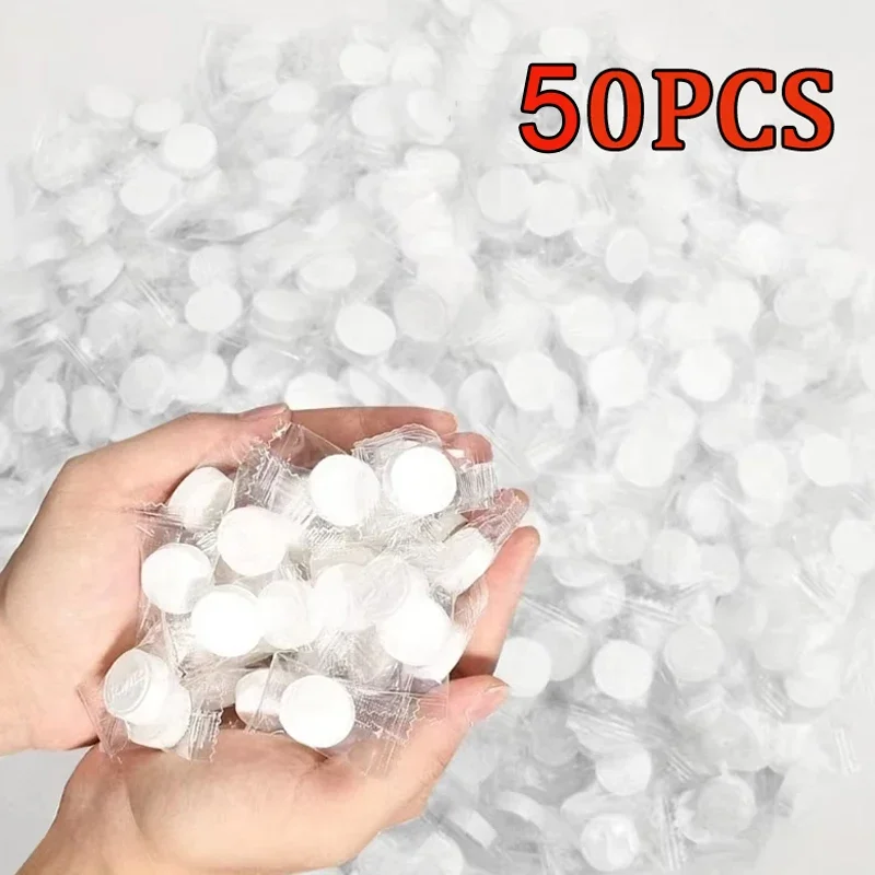 50 Uds. Toalla comprimida portátil, limpieza facial desechable, toallita de mano comprimida suave, toallitas de maquillaje no tejidas