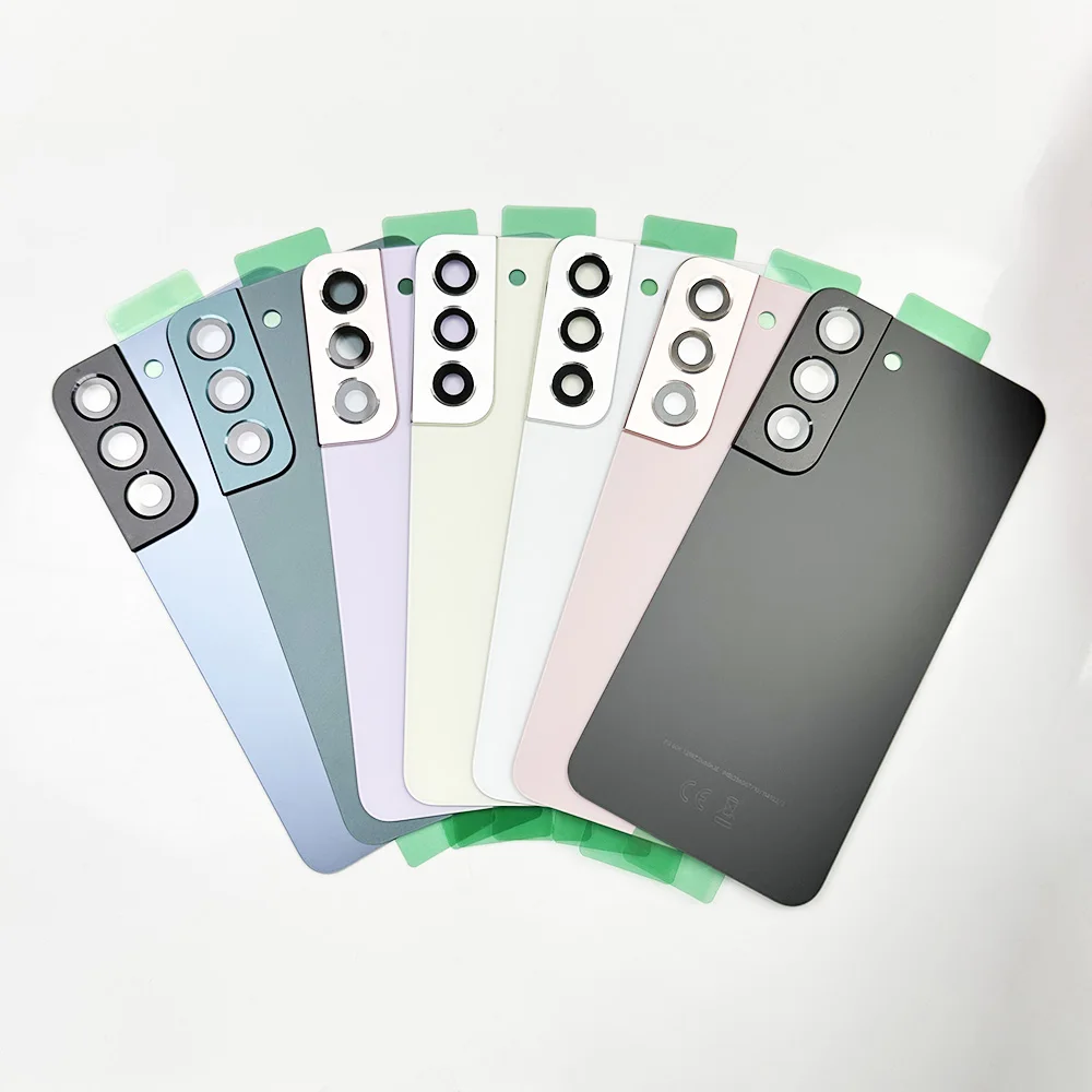 S22 Back Glass Cover For Samsung Galaxy S22 5G ,SM-S901 Back Door Replacement Battery Case, Rear Housing Cover + Adhesive + Lens