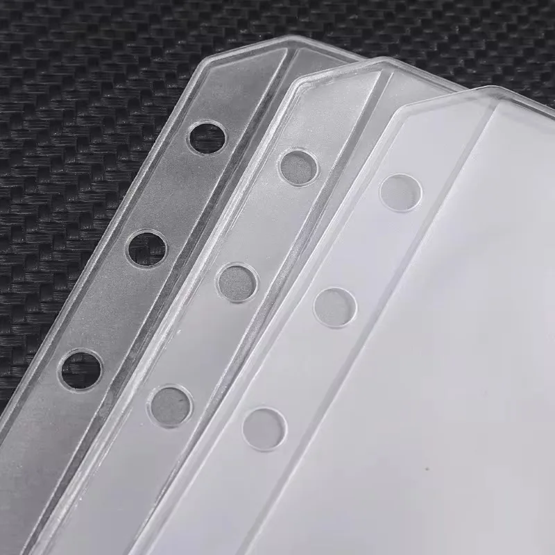 12/6/2PCS หลวม Binder A6 6 หลุมโปร่งใสซิปโฟลเดอร์หลวมกระเป๋ากันน้ํา PVC ซองกระเป๋าการจัดเก็บเอกสารกระเป๋า
