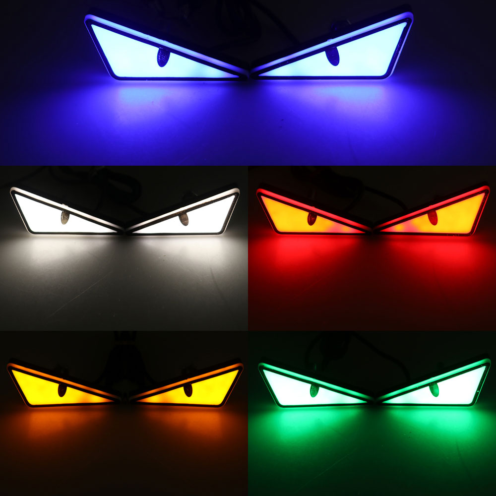 2 stks LED Devil's Eye kentekenverlichting Koplamp Voor Auto Motor Universele Gemodificeerde Decoratie enkel licht auto Accessoires