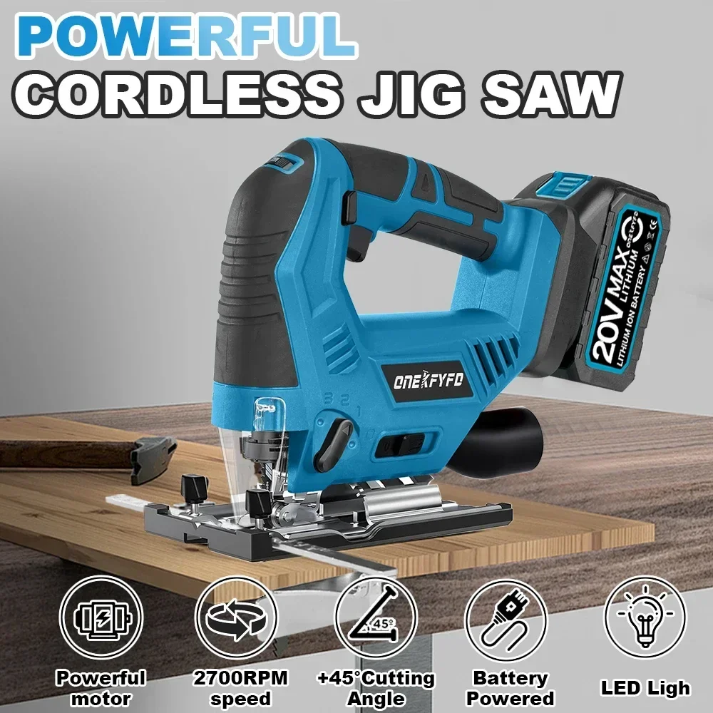 5 Speed 65mm Cordless Jigsaw Electric Jig Saw Portable Multi-Function Woodworking Power Tool for Makita 18V Battery