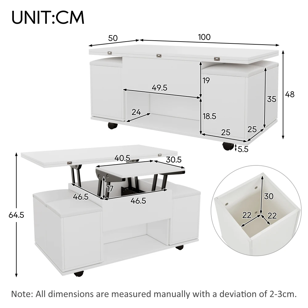 Couchtisch Multifunctional Coffee Table with Heben and Absenken-Der Desktop can 2-Tisch öffnen, multifunctional table