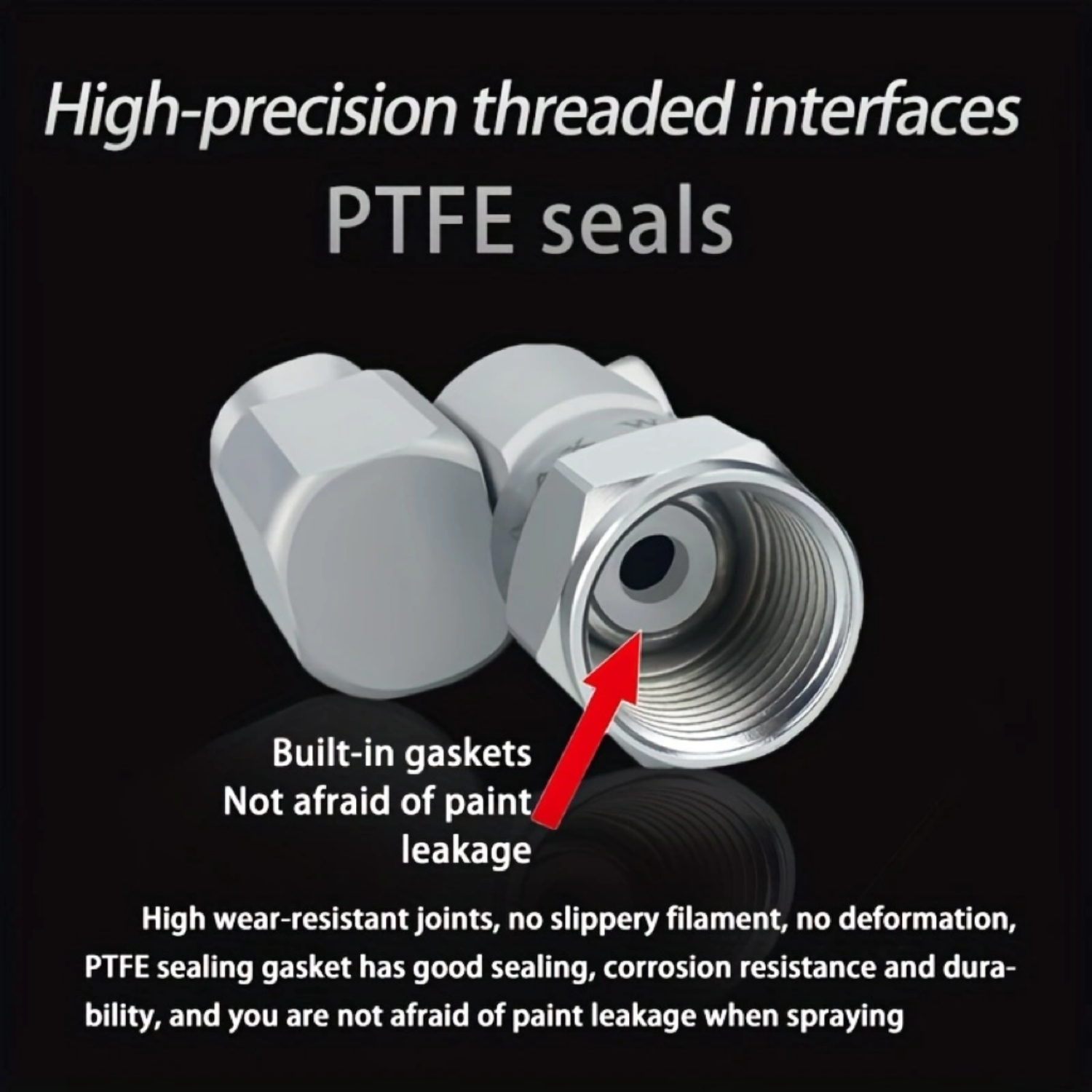 1pcs Airless Paint Spray Gun 180 Degree Rotation Universal Adapter, Compatible With 287036 7/8 Inch Thread , Easy-Turn Direction