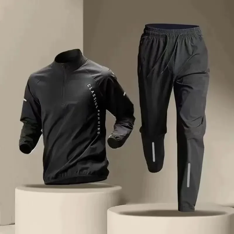2024 ファッショントラックスーツ男性パーカーフィットネスジム服男性セットスポーツウェアジョガーメンズトラックスーツ秋のスーツスポーツ