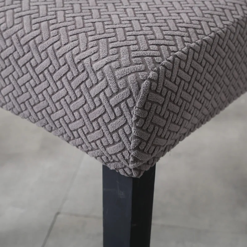 Elastic Dining Chair Cover Stretch Thick Jacquard Kitchen Chair Covers Slipcover For Dining Kitchen Hotel Wedding Banquet