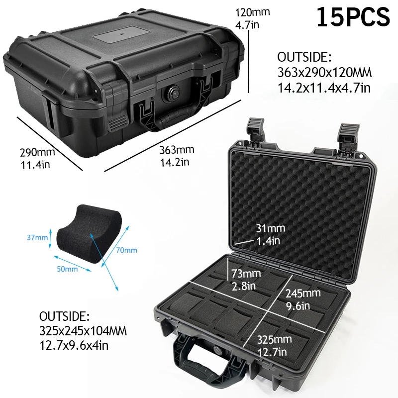Watch Clock Box Plastic Suitcase Hard Case Display Storage Box Watch Storage Box Hard Case Watch Bracket pelican case Waterproof