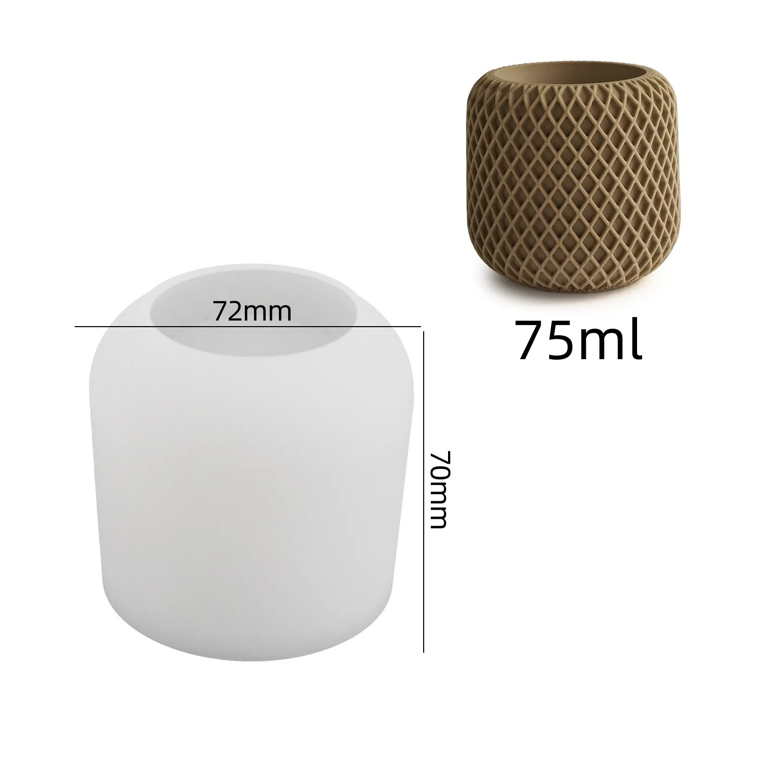 คอนกรีตตาข่ายไม่สม่ําเสมอถ้วยเทียนแม่พิมพ์ซิลิโคน DIY ตาข่ายยิปซั่มซีเมนต์ถังแม่พิมพ์ซิลิโคน