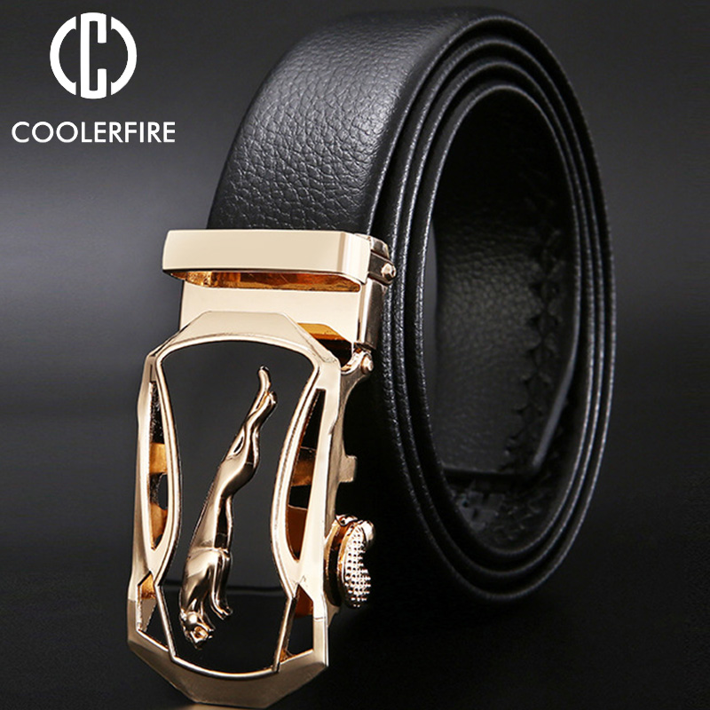 Cinturón de hombre de Metal de marca de lujo con hebilla automática, cinturón de cuero de alta calidad para hombres, trabajo de negocios, correa de moda informal de diseñador ZDP001