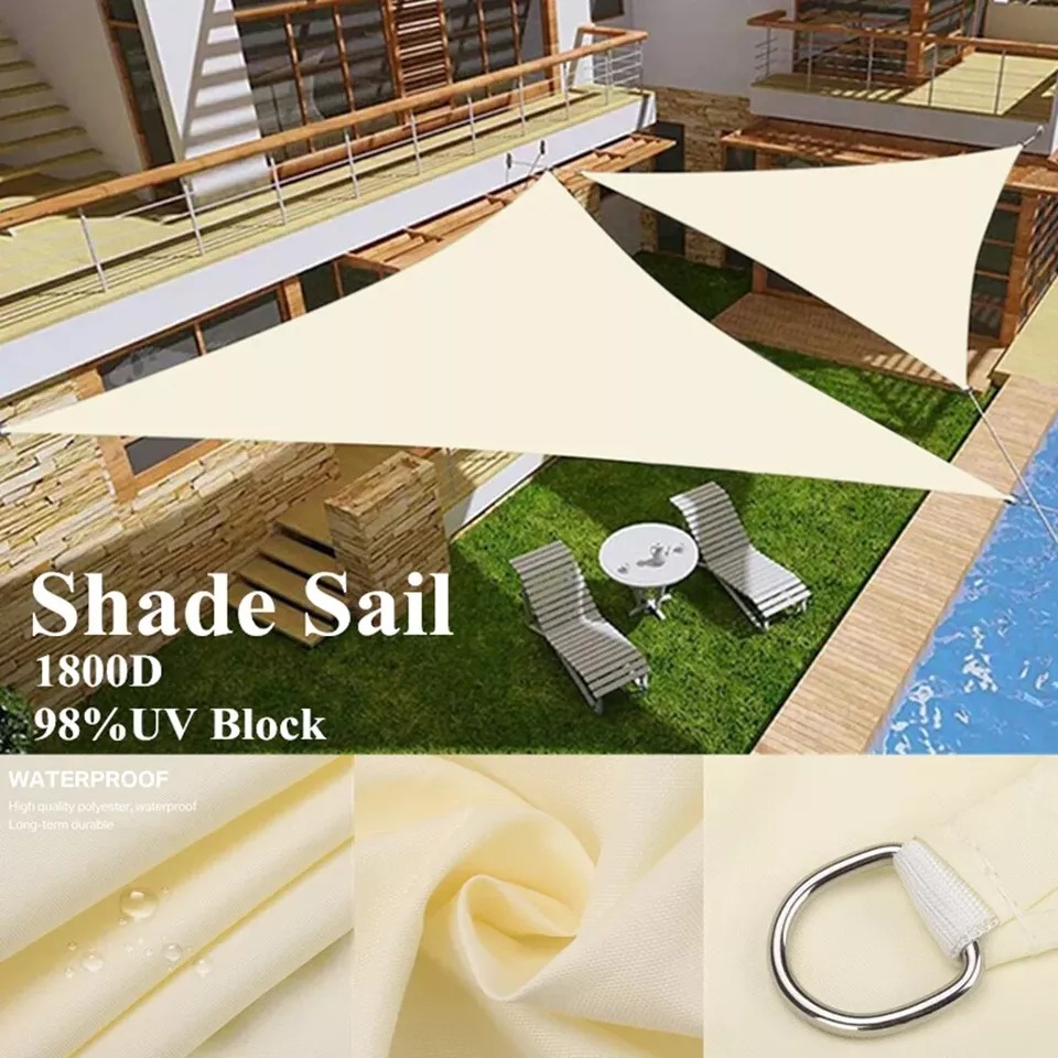 Toldo de vela impermeable triangular grande de 7M/5M/3M/2M para jardín al aire libre, toldo para Patio, tiendas de campaña, tela parasol para piscina