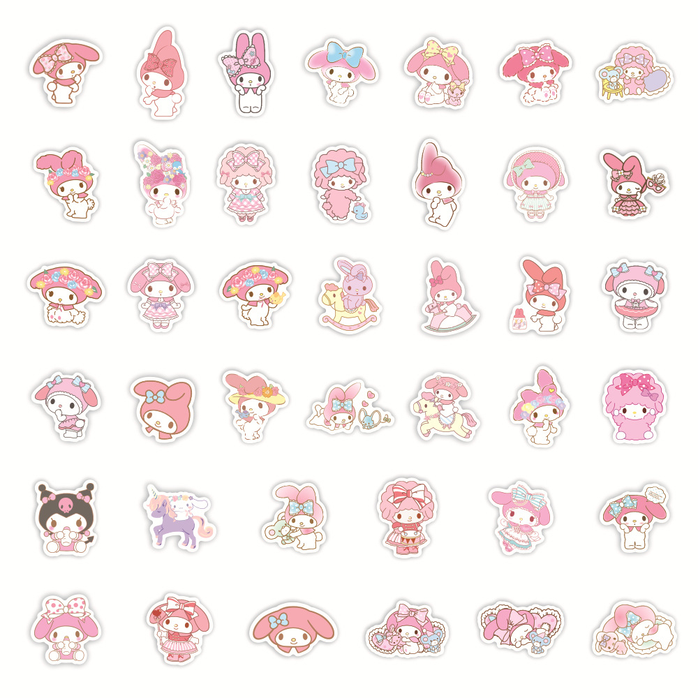10/20/40 pçs estética minha melodia dos desenhos animados adesivos diy papelaria mala guitarra bonito anime pvc decalques kawaii criança diy adesivo brinquedo