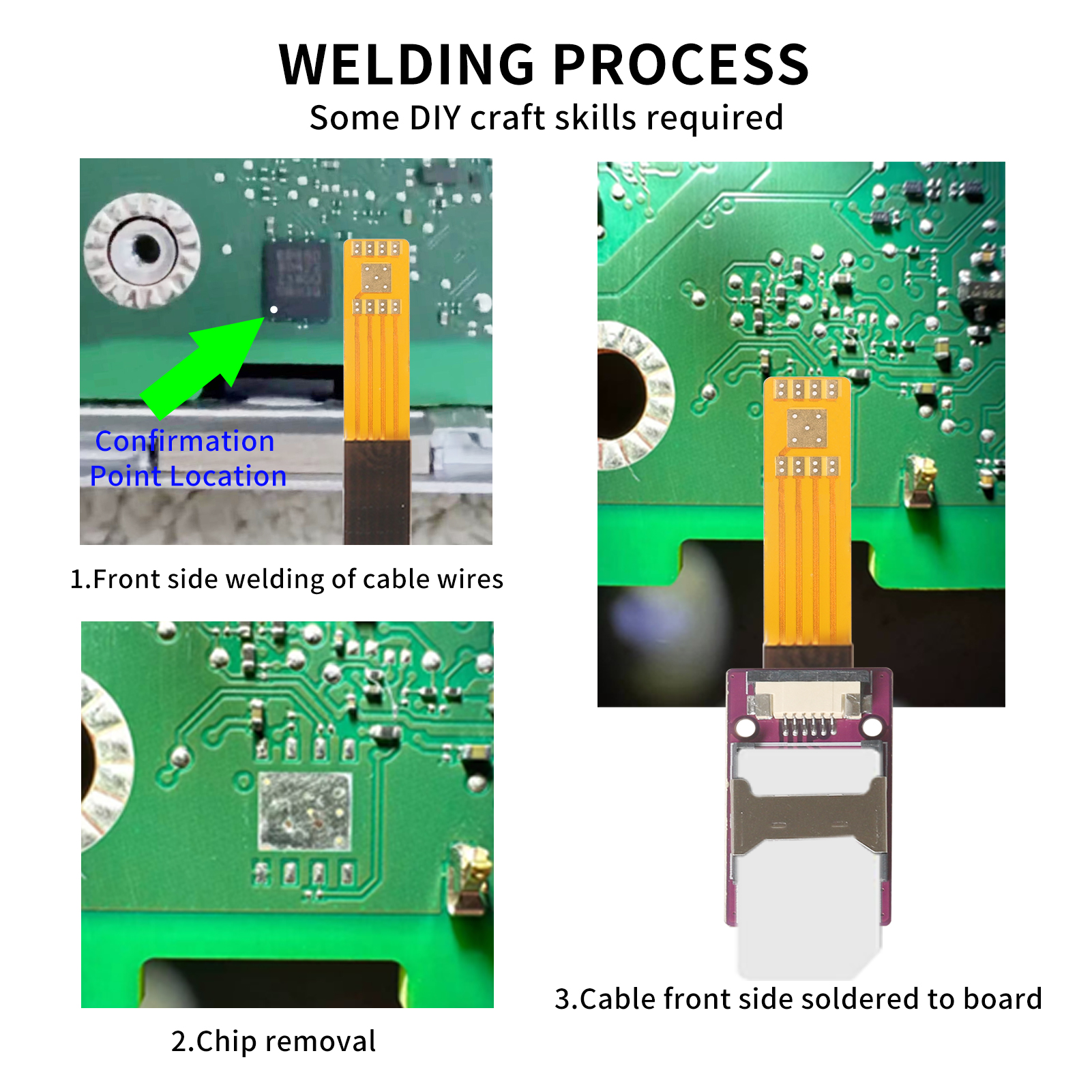 ミニカードアダプタープレートへのesimケーブル,esimラボでテスト済み,5 * 6mmチップには溶接が必要