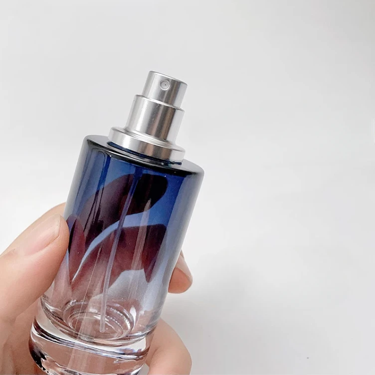 1Pcs 30ml-100ml Gradient Color Portable Glass Refillable Perfume Bottle Cosmetic Container Atomiser Sprayer Travel Cosmetic Tool