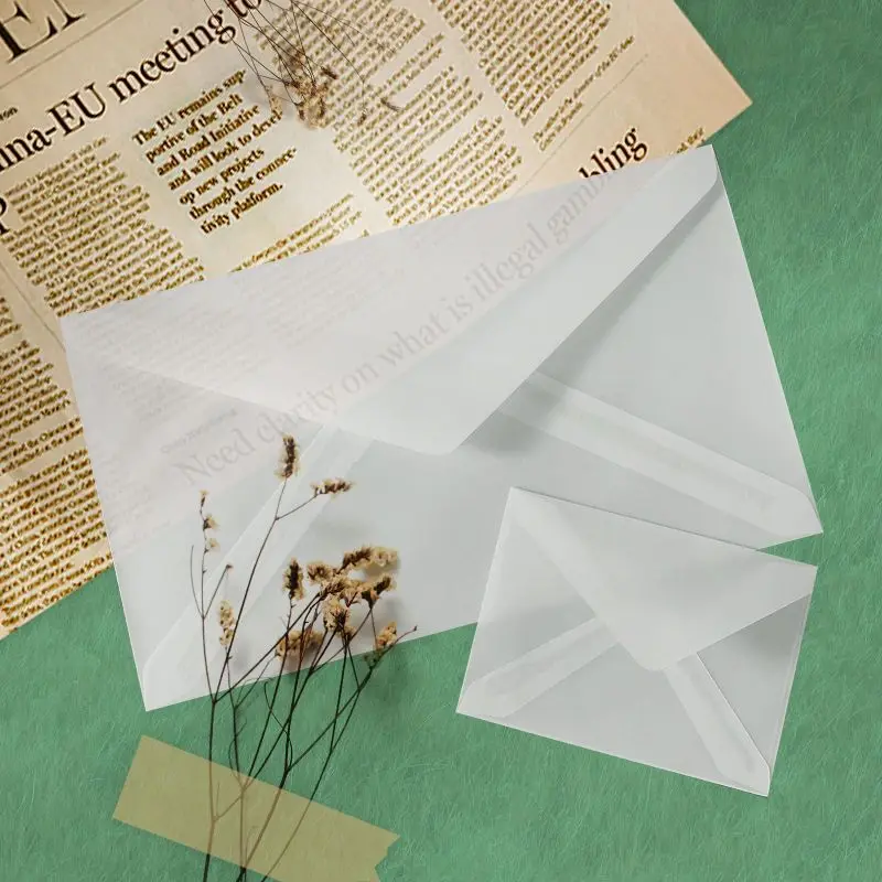 50 envelopes translúcidos para convite de casamento estilo europeu envelope de papel de ácido sulfúrico saco de armazenamento de negócios envelope