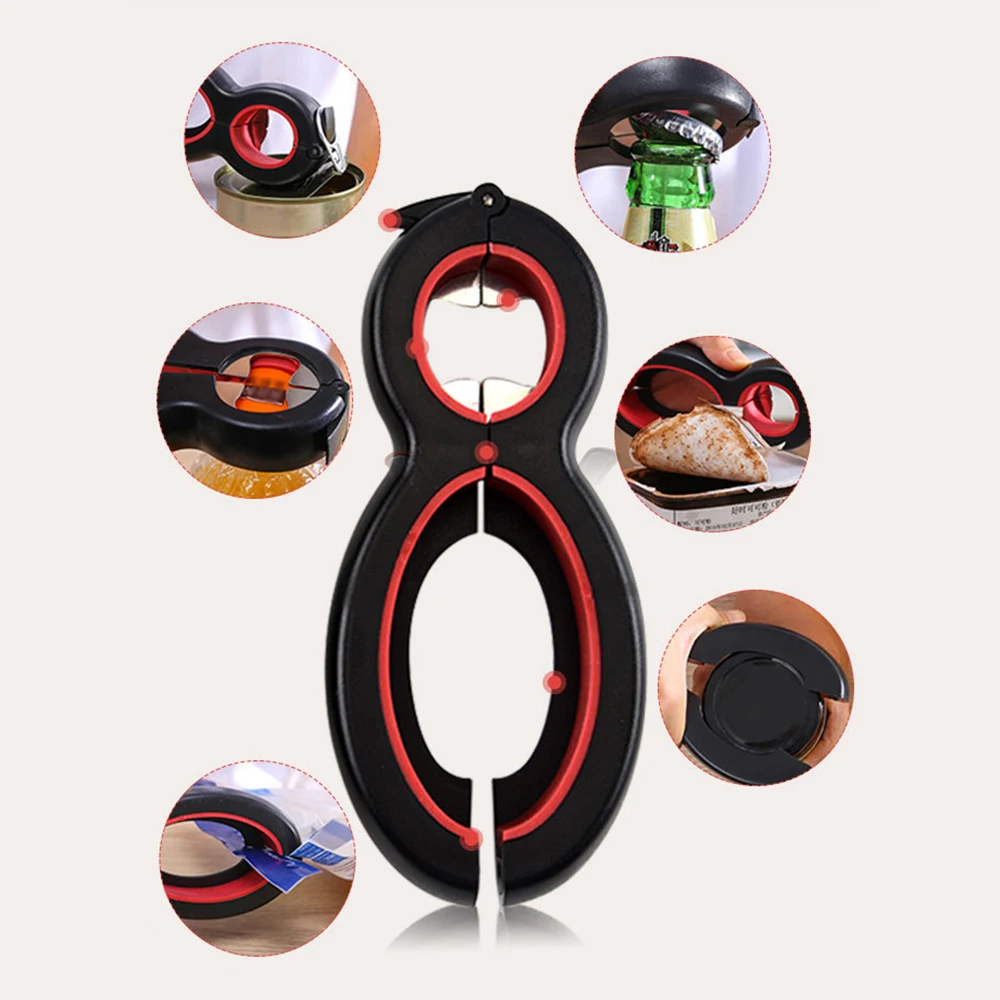 Multifunctional 6-in-1 Jar Opener And 4-in-1 Bottle Opener with Non-Slip Lids Gripper - Kitchen Tool for Easy Opening