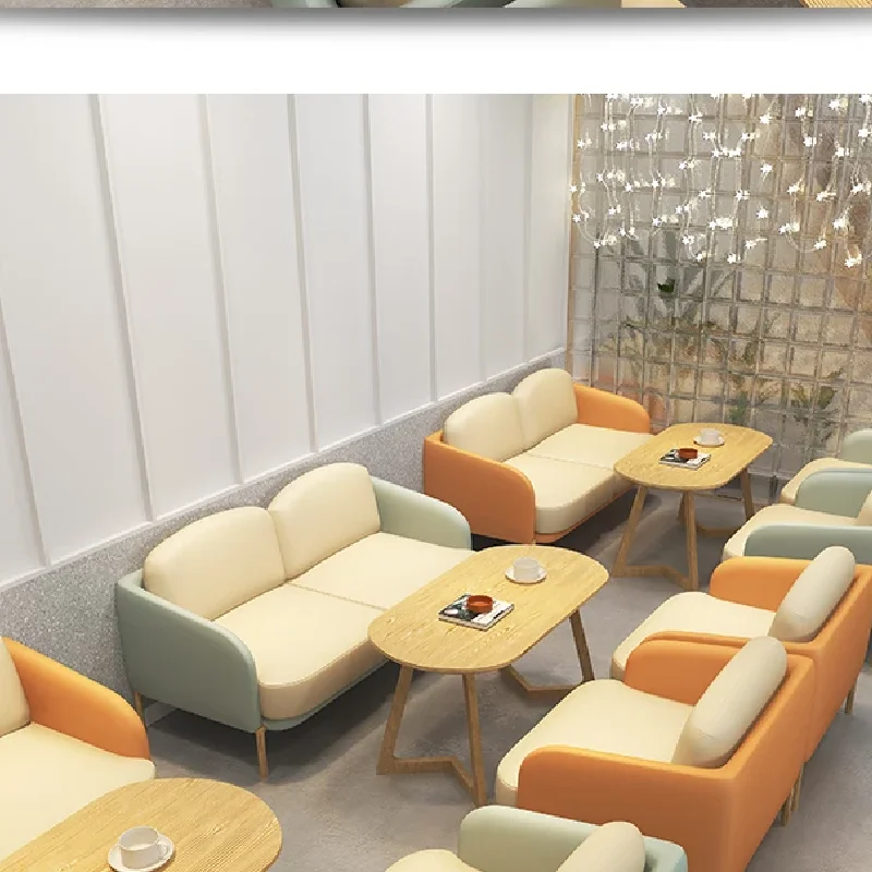 Café Leite Tea Shop Sobremesa Bolo Mesa e Cadeira Combinação, Área de Recepção Sofá, Combinação Lazer, Cabine Sofá