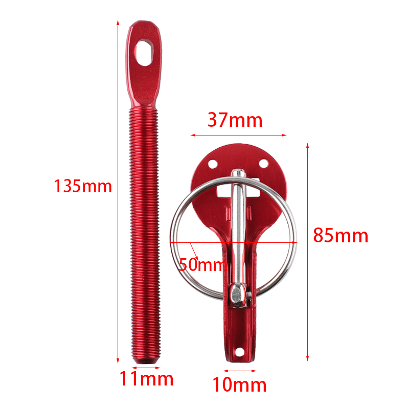 Accesorios universales para coches, Kit de bloqueo de capó con pasador de montaje de aleación de aluminio, Kit de bloqueo de sintonización de estilo de coche, pasadores de pestillo de bloqueo de capó